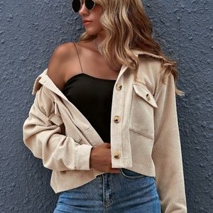 Cozy corduroy Button Down Oversized jacket Shacket